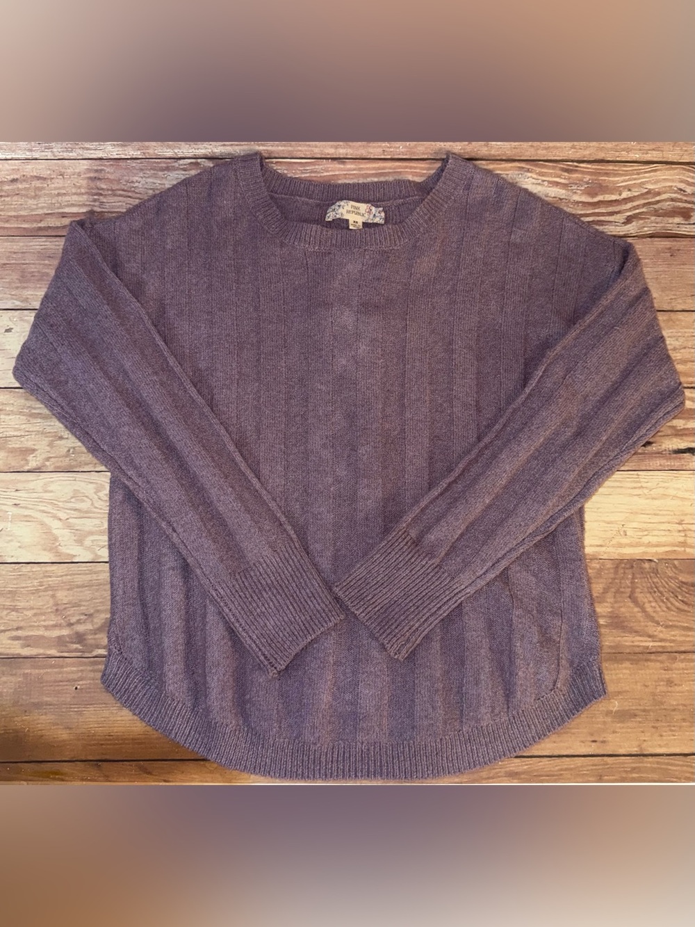 Pink Republic Lavender Ribbed Crewneck Sweater